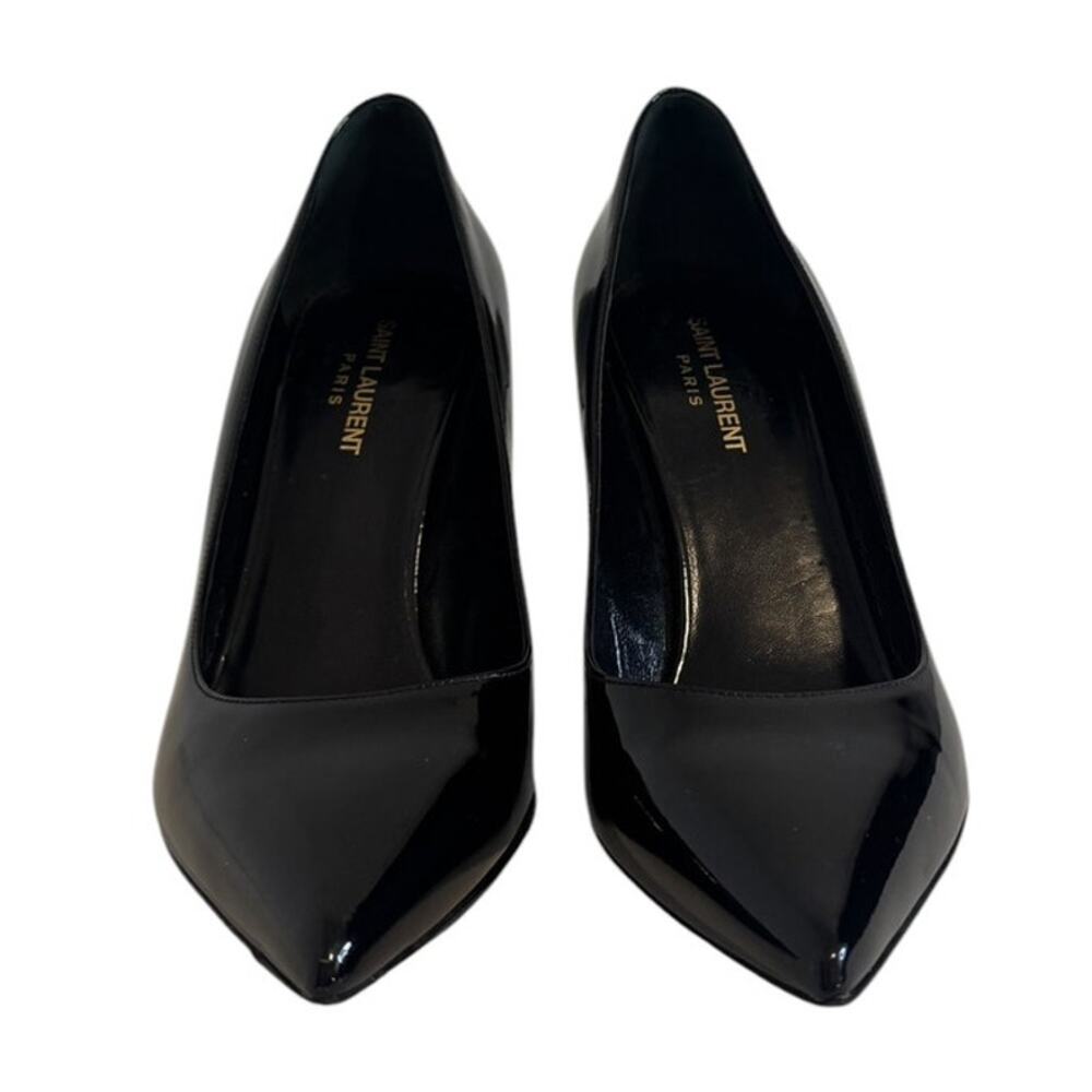 Saint Laurent Black Patent Leather Pointed Toe Heels Size 40 - Picture 3 of 12